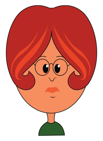 Personagem Mulheres Rudes Com Estilo Cabelo Vermelho Feio Vestindo Óculos — Vetor de Stock