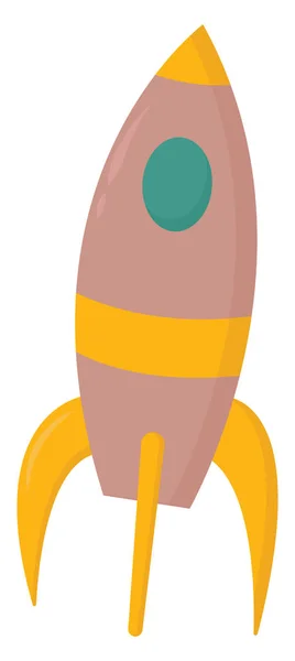 Крейсерська Жовта Рожева Ракета Пролітає Високо Космос Векторний Кольоровий Малюнок — стоковий вектор