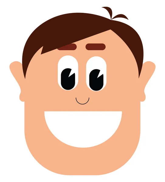Счастливый Улыбающийся Молодой Человек Каштановыми Волосами Современным Векторным Цветом Волос — стоковый вектор