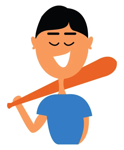 Clipart of a baseball player vector or color illustration — Stock Vector