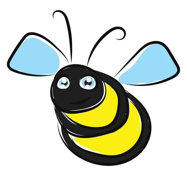 Γελοιογραφία μέλισσα σε απομονωμένο λευκό φόντο που προβάλλονται από το — Διανυσματικό Αρχείο