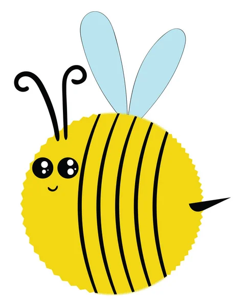 Малюнок великої пухкої бджоли Векторна або кольорова ілюстрація — стоковий вектор
