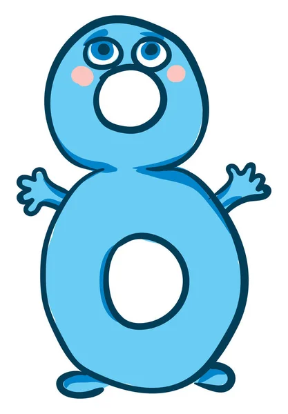 Emoji feliz número 8 u ocho vector o ilustración en color — Archivo Imágenes Vectoriales