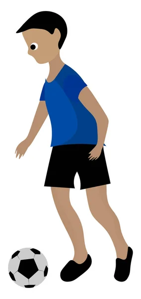 ClipArt av en pojke som spelar fotboll vektor eller färg illustratio — Stock vektor