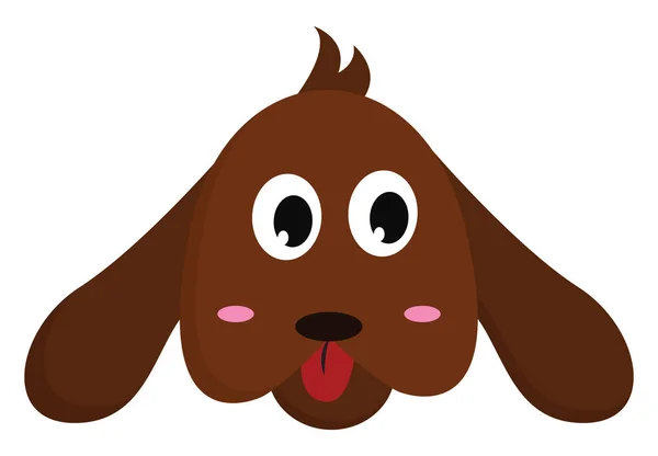 O rosto de um vetor de cão de desenho animado marrom ou ilustração de cor — Vetor de Stock