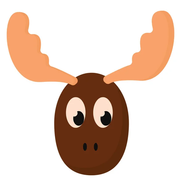 Painting of the face of a brown moose vector or color illustrati — Stock Vector
