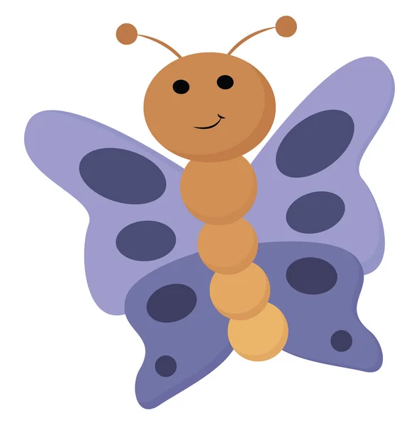 Portret van een bruine vlinder vector of kleur illustratie — Stockvector