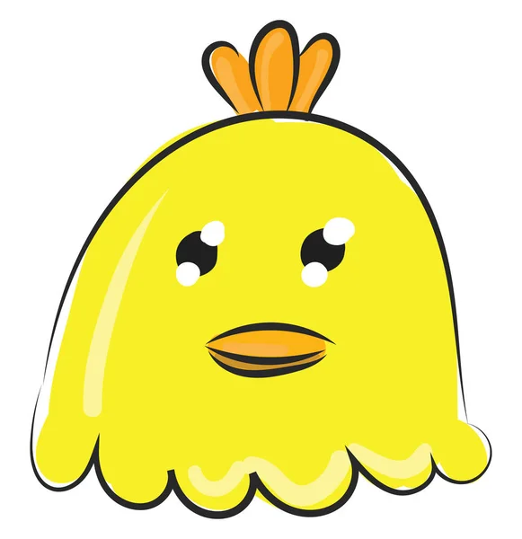 Ritning av en söt liten gul chick vektor eller färg ILLUSTRATI — Stock vektor