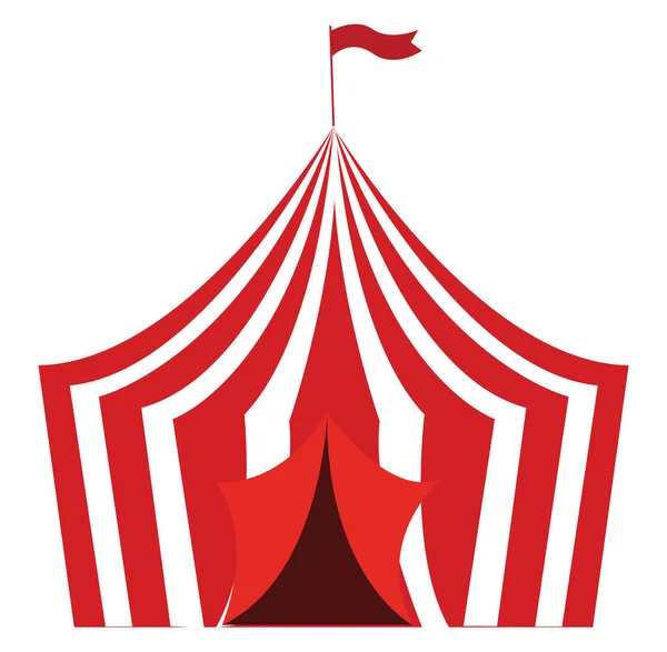 Un elegante vector de carpa de circo de color rojo o ilustración de color — Archivo Imágenes Vectoriales