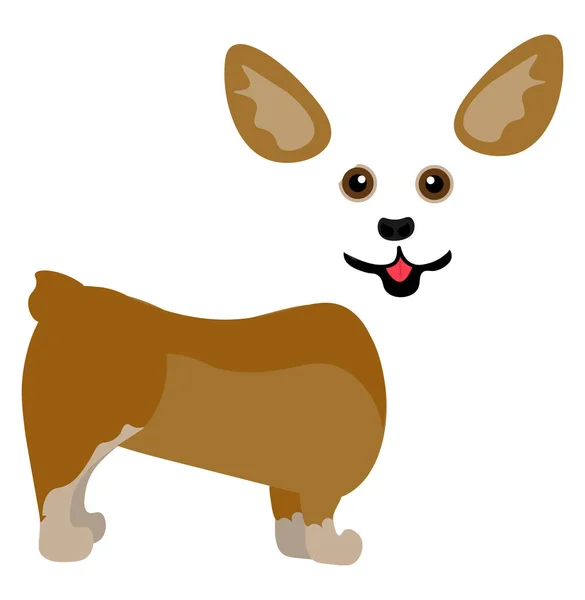 Sevimli bir küçük corgi köpek vektör veya renk illustrati Boyama — Stok Vektör