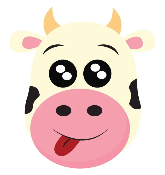 Retrato de la cara de una vaca con la lengua colgando vector o — Archivo Imágenes Vectoriales