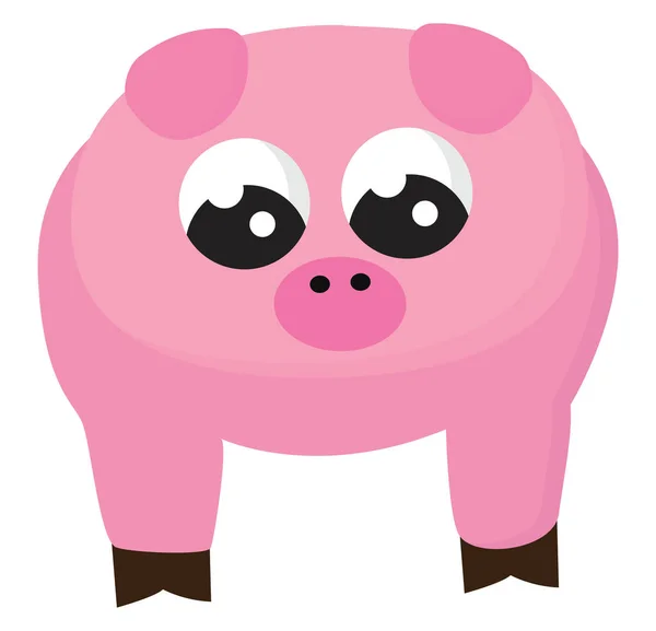 Clipart d'un joli cochon rose sur fond blanc vecteur ou couleur — Image vectorielle