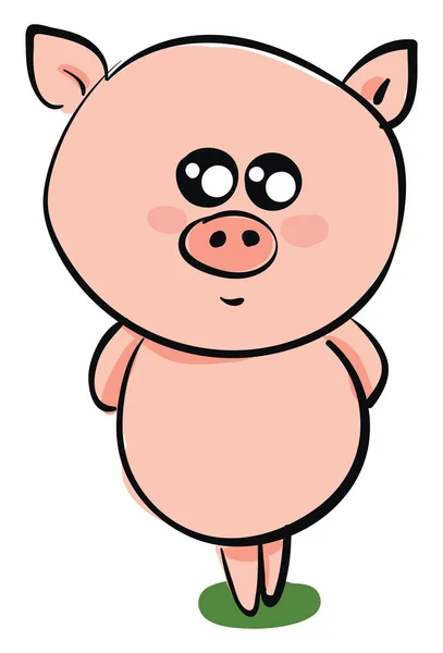 Emoji d'un joli vecteur rose cochon ou illustration couleur — Image vectorielle
