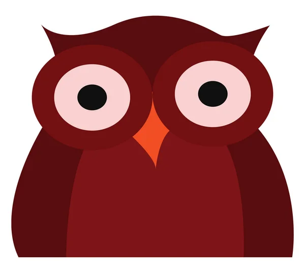 Klipart z tmavě červené sovy vektorové nebo barevné ilustrace — Stockový vektor