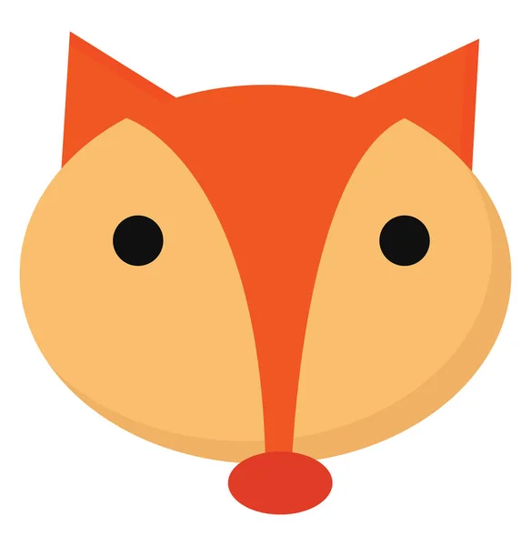 Cara de dibujos animados de un vector de zorro o ilustración en color — Vector de stock
