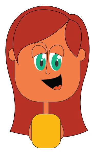 Clipart de uma menina bonita em seu vetor vestido amarelo ou cor —  Vetores de Stock