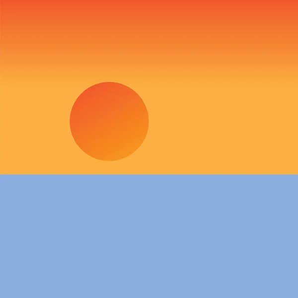 Πορτρέτο του ηλιοβασιλέματος, όπου η γραμμή συναντά τον ουρανό πάνω από ένα Οράν — Διανυσματικό Αρχείο