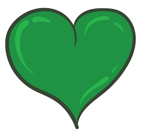 Clipart z krzywego zielone serce wektor lub kolor ilustracji — Wektor stockowy