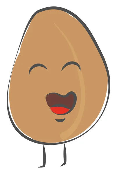 Emoji komik mutlu yumurta vektör veya renk illüstrasyon — Stok Vektör