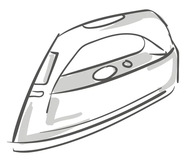 Croquis d'une boîte en fer de couleur blanche équipée d'un vecteur de boutons — Image vectorielle