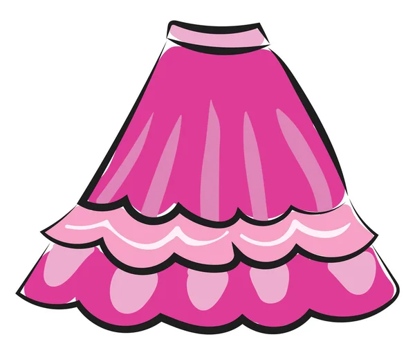 Painting of a showcase pink-colored jupe skirt for children or w — Stock Vector