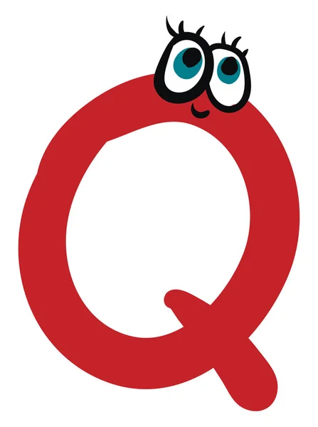 Κεφαλαίο αλφάβητο q emoji σε κόκκινο χρώμα διάνυσμα ή χρώμα illustrati — Διανυσματικό Αρχείο