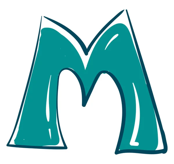 M harfi alfabe vektörü veya renk çizimi — Stok Vektör
