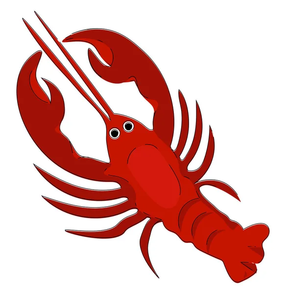 Clipart of a red-colored lobster vector or color illustration — Stock Vector