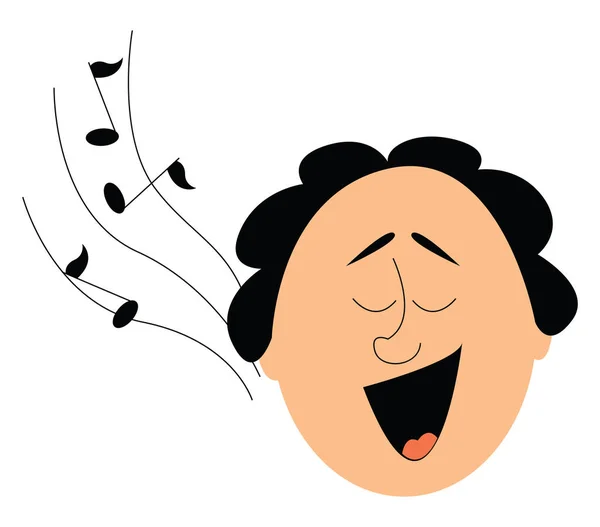 Porträtt av en rolig snygg man sjunger sedd framifrån en — Stock vektor