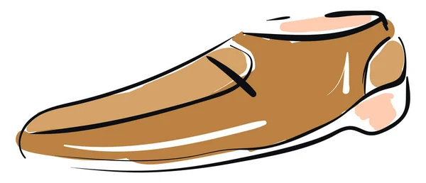 Sketch drawing of a men's shoe in brown color vector or color il — Stock Vector