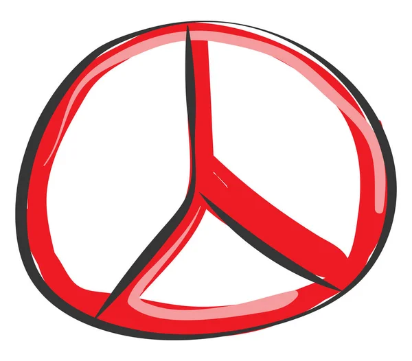 Ζωγραφική του λογότυπου Mercedes σε κόκκινο χρώμα διάνυσμα ή χρώμα περιπτωσιολογικές — Διανυσματικό Αρχείο