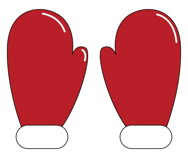 Paar rote Fäustlinge / Paar rote Handschuhe Vektor oder Farbe illustrieren — Stockvektor