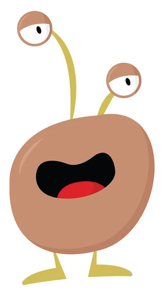 Dessin animé monstre drôle avec deux yeux bombés vecteur ou couleur illu — Image vectorielle