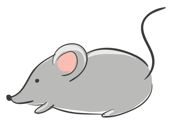 Desenhos animados cinza mouse / bonito pequeno desenho animado mouse vetor ou cor doente —  Vetores de Stock