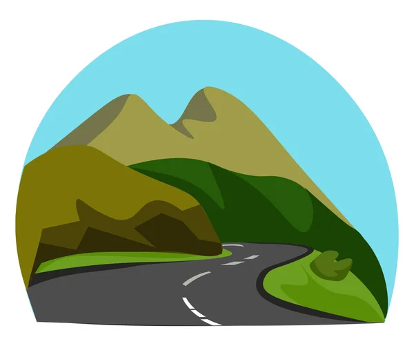 Портрет гірської дороги Векторна або кольорова ілюстрація — стоковий вектор