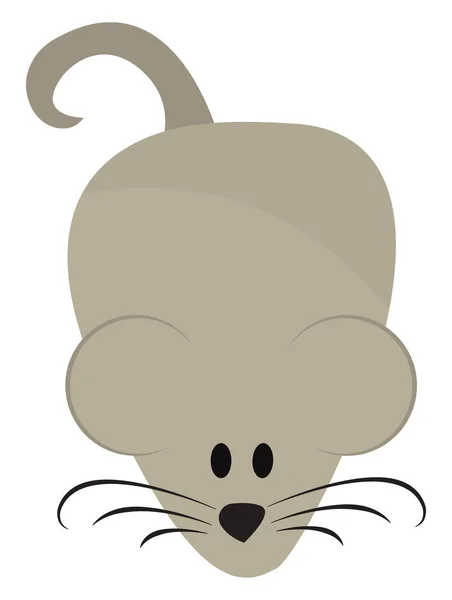 Dibujo de un lindo ratoncito gris sobre fondo blanco aislado — Archivo Imágenes Vectoriales