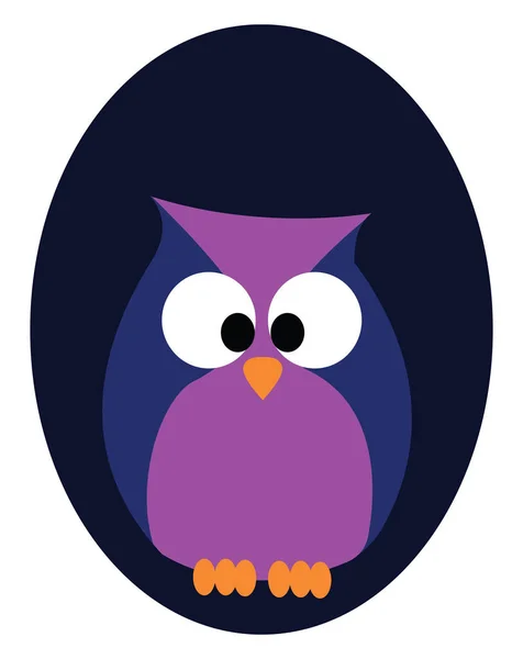 Portrait of an owl over blue background vector or color illustra — Stock Vector