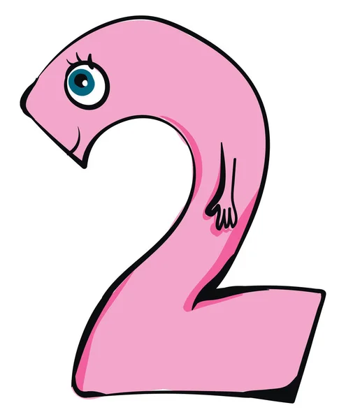 Emoji do feliz número seis no vetor de cor rosa ou illu de cor — Vetor de Stock