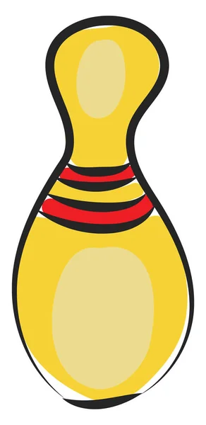 Outdoor yellow-colored bowling pin vector or color illustration — Stock Vector