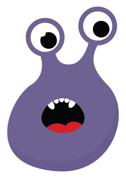 Karikatur lustiges lila Monster mit zwei Augen und roter Tanga — Stockvektor