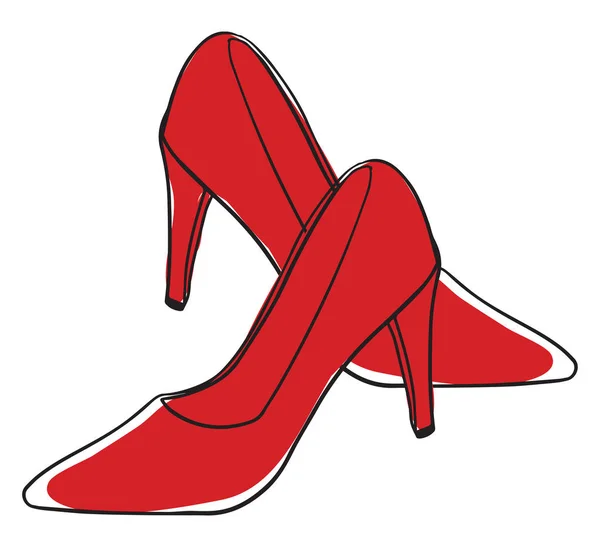 Clipart di un paio di scarpe di colore rosso vettore o illustrat a colori — Vettoriale Stock