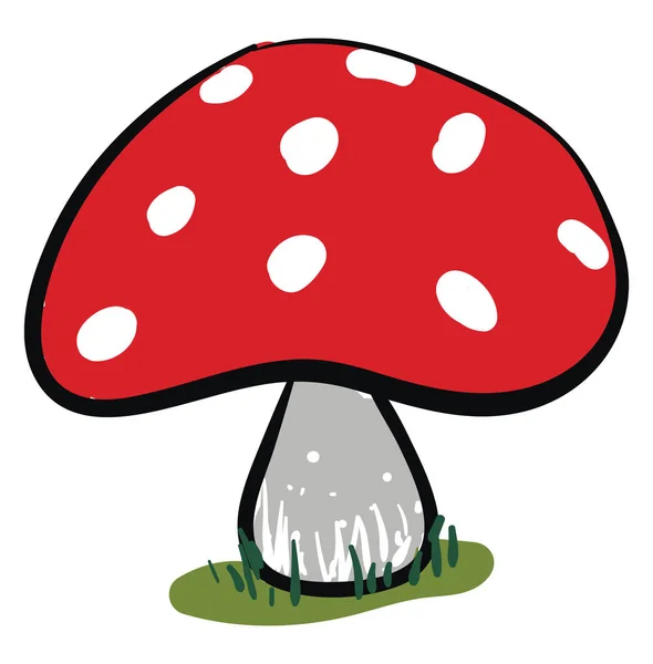 Cliparts eines roten Pilzvektors oder einer farbigen Illustration — Stockvektor