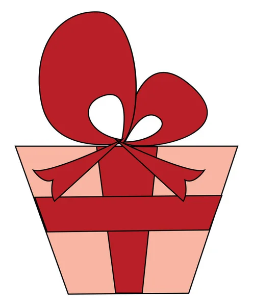 Cliparts eines rot gefärbten Geschenkkartons Vektor oder Farbabbildung — Stockvektor