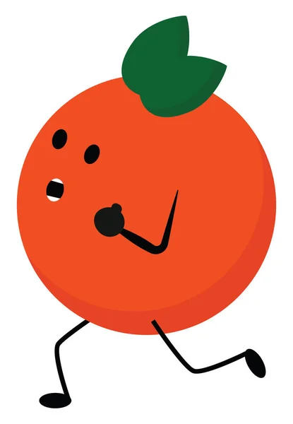 Emotikony z biegania pomarańczowy wektor owoców lub kolor ilustracji — Wektor stockowy
