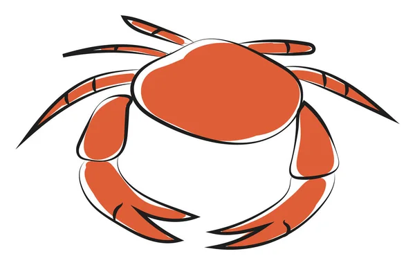 Clipart de un vector de cangrejo de color naranja redondo o ilustración de color — Archivo Imágenes Vectoriales