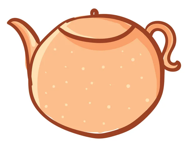 Clipart of a round-shaped teapot / Kettle / Evening snacks time vect — стоковый вектор