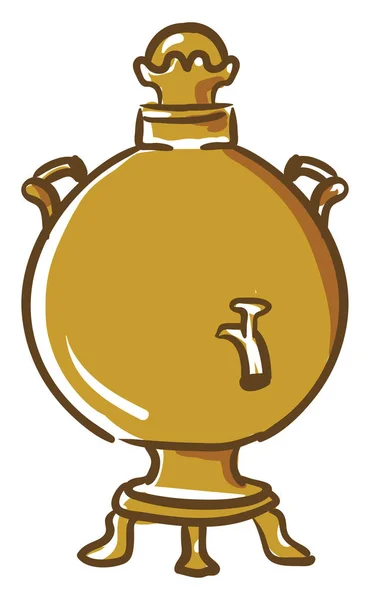 A round-shaped samovar vector or color illustration — Stock Vector