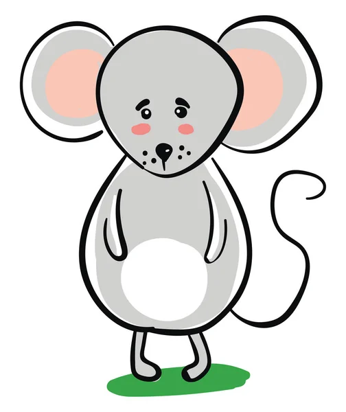 Клип грустной мыши на изолированном белом фоне — стоковый вектор