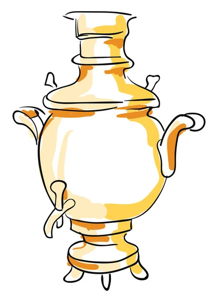 Sketch of a samovar set on isolated white background vector or c — Stock Vector