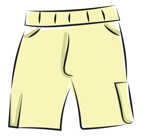 Clipart d'un pantalon de couleur jaune vitrine / Shorts vecteur ou c — Image vectorielle